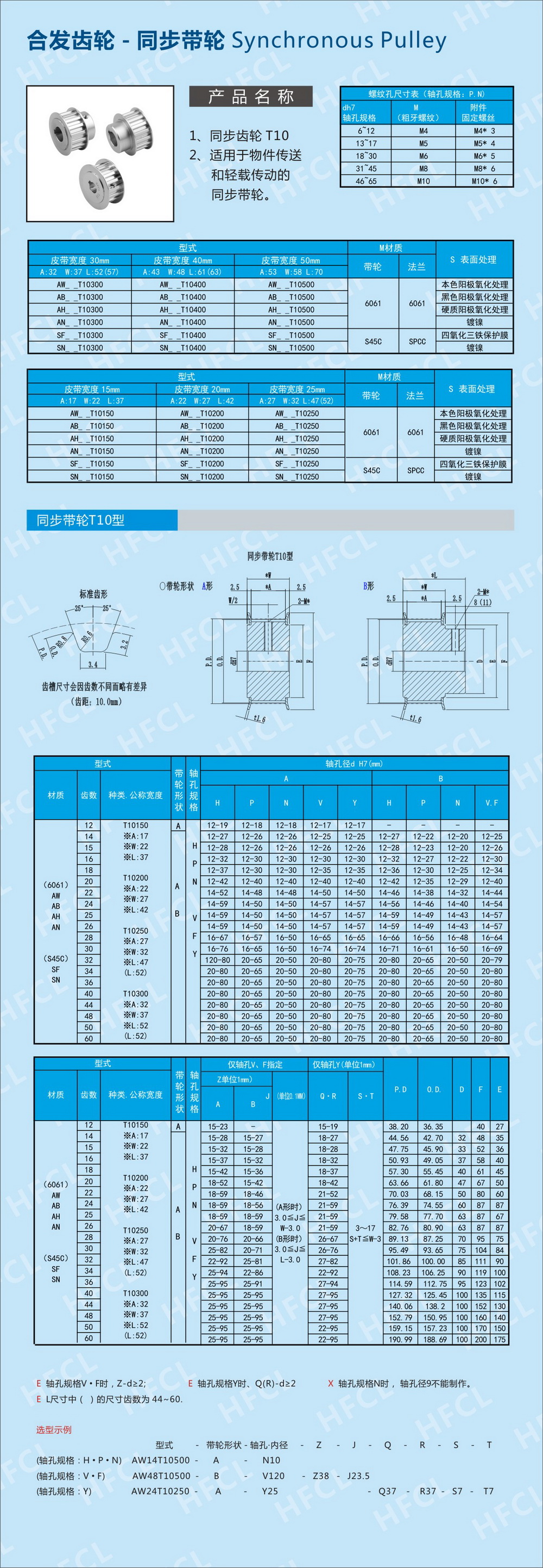 T10同步带轮规格型号